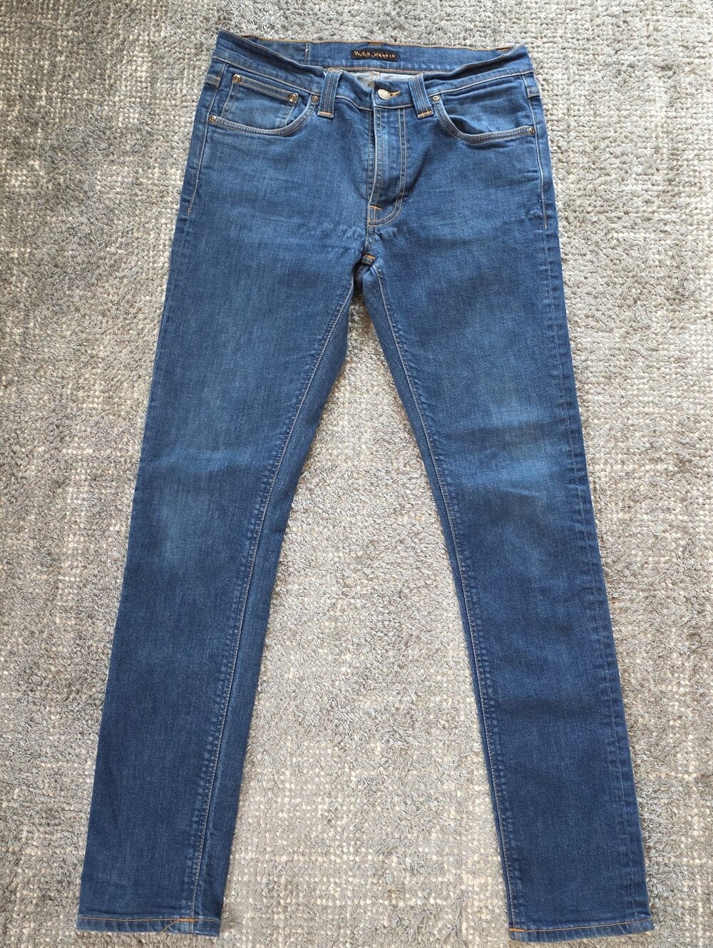 Nudie Jeans Lean Dean Dry Iron Slim Tapered Jeans Men 33x34(measures 31x31)